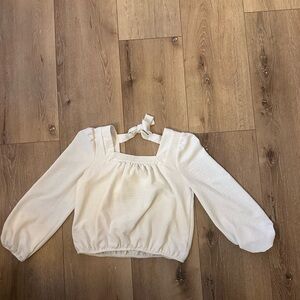 Kids White Blouse with Bow Detail
